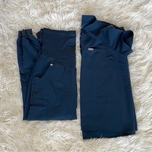 FIGS Maternity Scrub Set Dark Harbor Zamora Pant Kitale Top